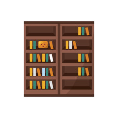 bookshelf with books icon