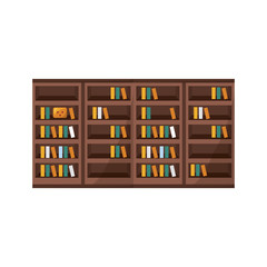 bookshelf with books icon