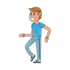 Man walking cartoon