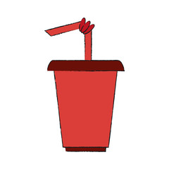 Soda cup with straw