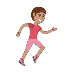 Woman running cartoon