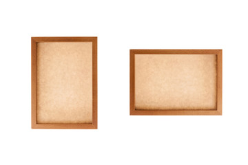 Fototapeta premium wooden photo frames isolated on the white background.