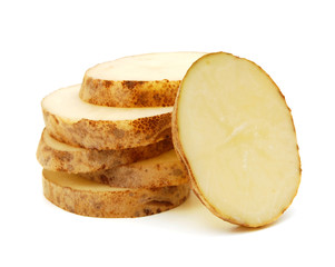 Chopped potato with clipping path