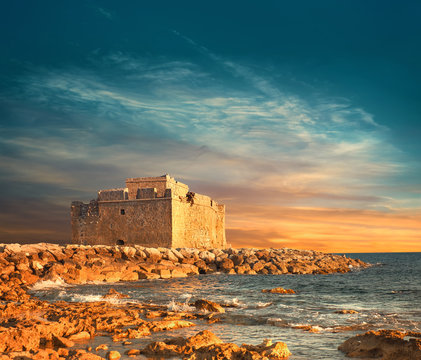 Pafos Harbour Castle in Pathos, Cyprus