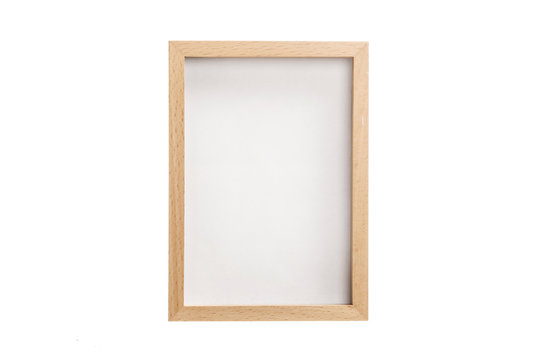 wood frame for photo, picture isolated on the white background.