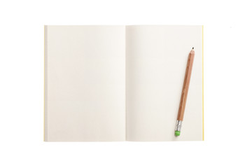 white empty(blank) note spread isolated on the white background.