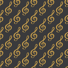 Obraz premium Music note seamless pattern vector illustration. Hand drawn sketched doodle music notes symbols