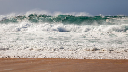 Powerful Waves Breaking near Shoreline