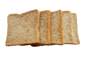 freshly whole grain bread isolated on white background.