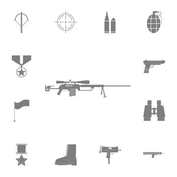 Sniper Rifle cheytac icon. Set of military elements icon. Quality graphic design collection army icons for websites, web design, mobile app