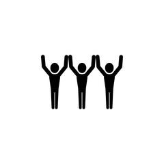 People hands raised icon. Strategy managment Icon. Premium quality graphic design. Signs, symbols collection, simple icon for websites, web design, mobile app