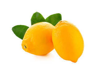 Fresh lemon isolated on white background