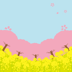 桜と菜の花　背景イラスト