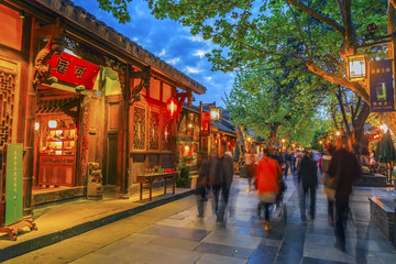 Obraz premium Old town street in Chengdu