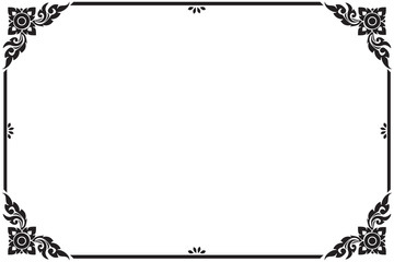 Frame and borders black and white. Thai pattern , Vector illustration - 184509595