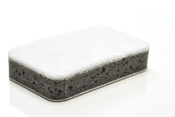 dish washing sponge on white background