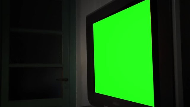 LCD Television with Green Screen. You can replace green screen with the footage or picture you want. You can do it with “Keying” effect in After Effects  (check out tutorials on YouTube). 