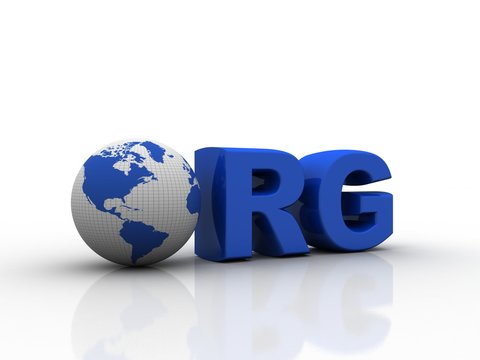 3d illustration Internet domain org
