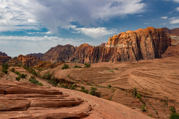 Fantastic red and orange peaks of Snow Canyon State Park in Southern Utah.