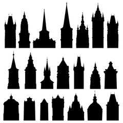 vector silhouettes of houses