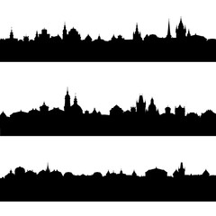 Naklejka premium vector silhouettes of european city