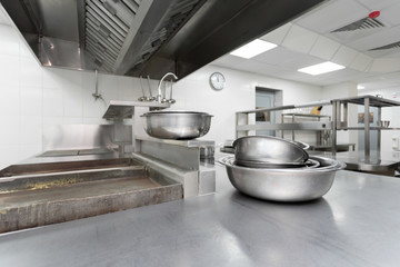 Modern kitchen equipment in a restaurant