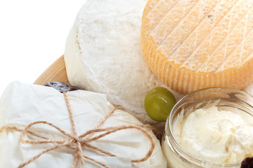 mix cheese isolated on white
