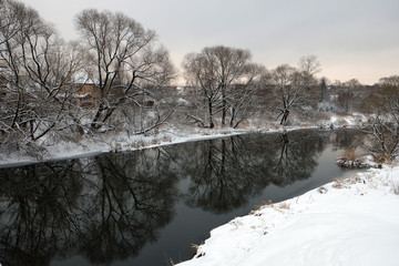 Countryside river in the winter
