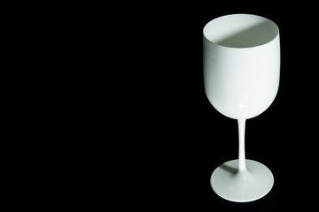 White Wine Glass isolated on black