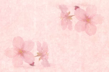 Stickers pour porte Fleur de cerisier Fond de papier japonais de fleurs de cerisier