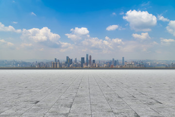 Urban construction roads and skyline