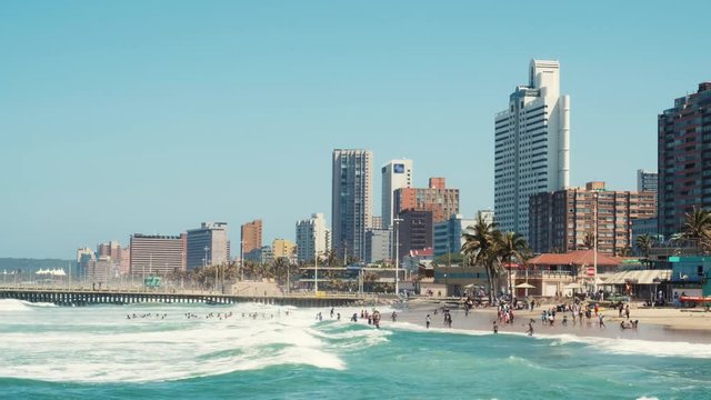 Time lapse of Durban skyline waterfront