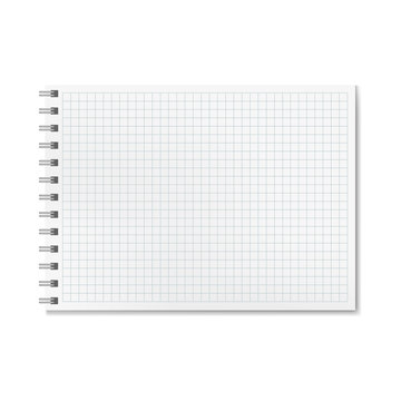 Realistic notebook. Blank closed spiral binder white copybook