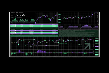 Stock exchange trading data information isolated on a uniform background