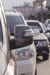 traffic jams in the city rush hour. Bangkok Thailand. Asian city fraffic jam.