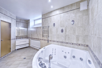 Modern interior of the bathroom in the new house