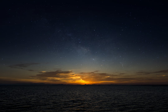 Twilight Sky at the lake © noppharat