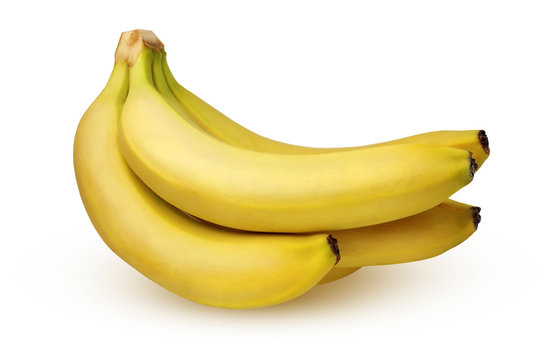 Bunch of ripe bananas, isolated on a white background.