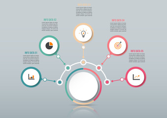 Abstract infographics number options template. Vector illustration. Can be used for workflow layout, diagram, business step options, banner, web design. Business data visualization. Process chart.