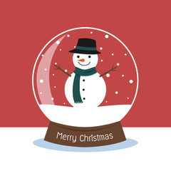 Snow globe with a snowman inside.