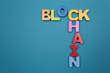 An concept Image of a Block Chain logo with copy space