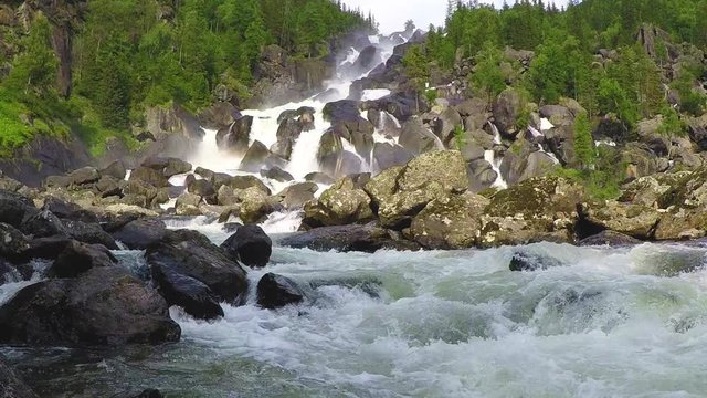 Waterfall Uchar. Altai mountains, Siberia, Russia