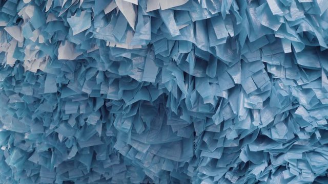 Recycle plastic bag sheet collage in background in 4k UHD