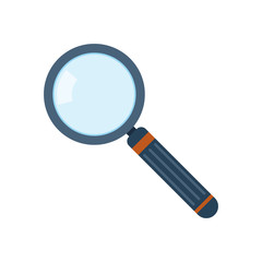 Magnifier flat icon. Vector illustration.