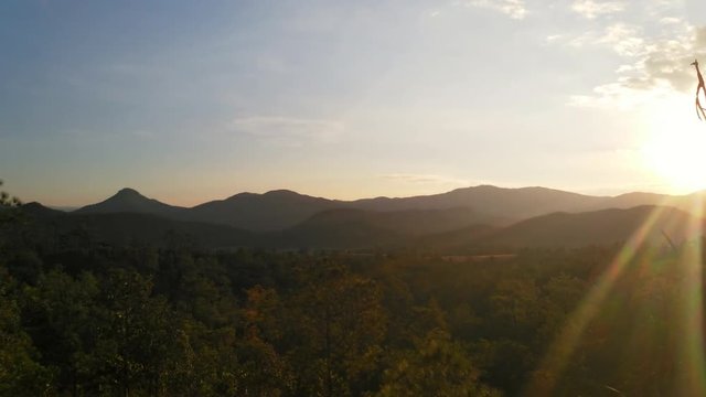 Canyon, UHD handheld pan view of jungle and valleys, at a evening dusk, in pai canyon, Thung Yao, Pai District, Mae Hong Son, Thailand