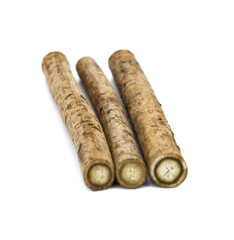 Burdock roots isolated white background
