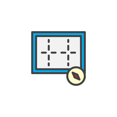 Orientation compass filled outline icon, line vector sign, linear colorful pictogram isolated on white. Symbol, logo illustration. Pixel perfect vector graphics