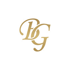 Initial letter BG, overlapping elegant monogram logo, luxury golden color