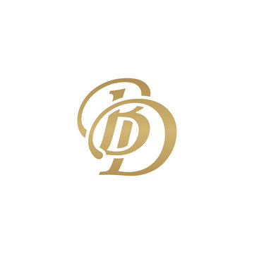 Initial letter BD, overlapping elegant monogram logo, luxury golden color