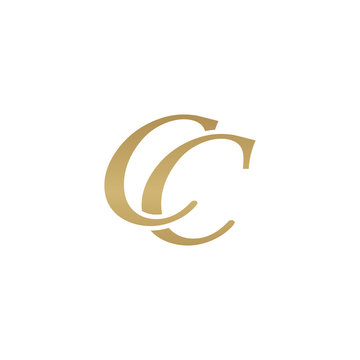 Initial letter CC, overlapping elegant monogram logo, luxury golden color